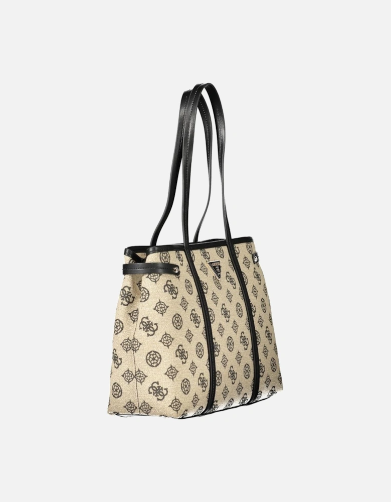 Sophisticated Beige Handbag with Dual Compartments Women