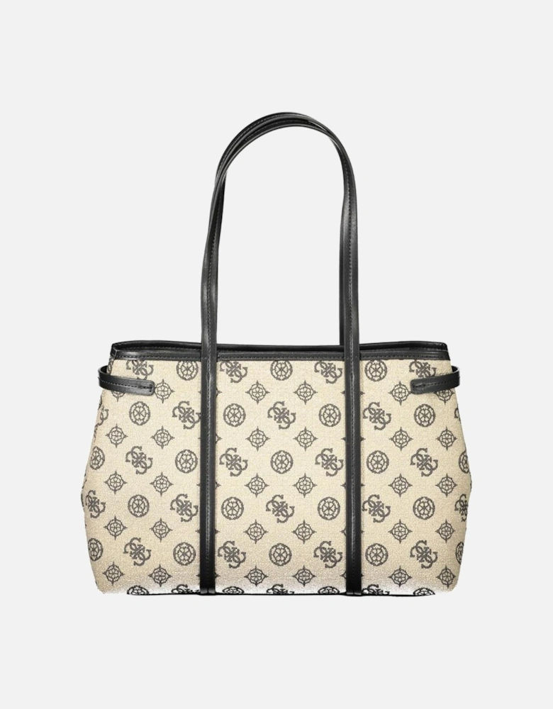 Sophisticated Beige Handbag with Dual Compartments Women