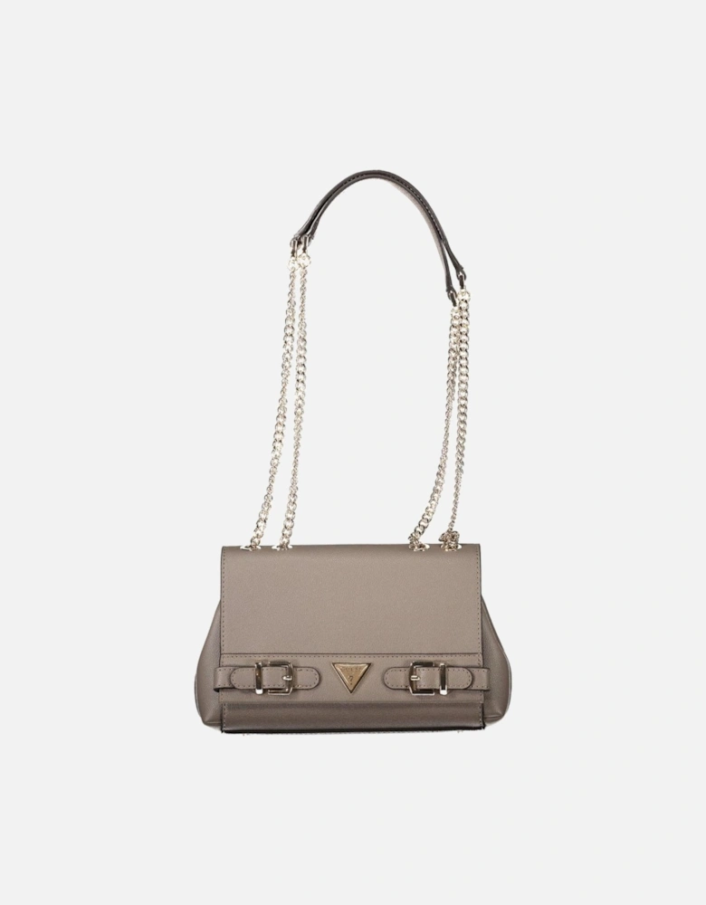 Eco Ali Bag with Chain Handles and Snap Closure Women - Brown Handbags