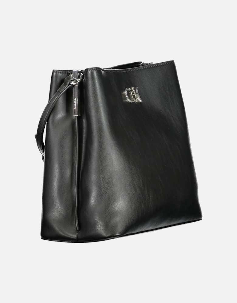 Adjustable Shoulder Bag with Dual Compartments Women - Black Handbags