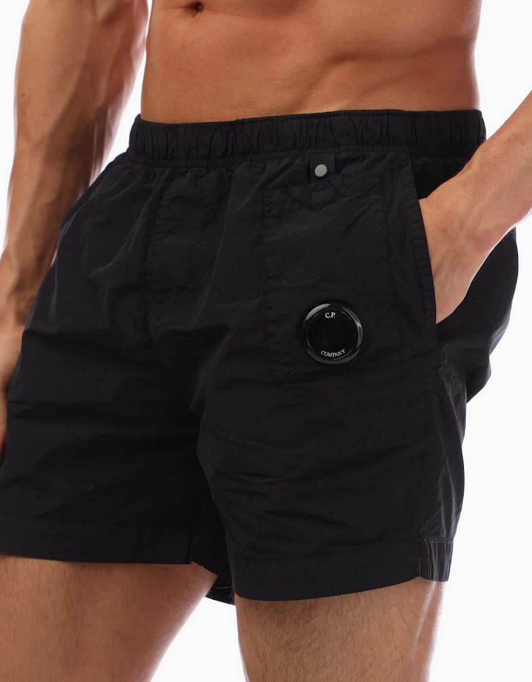 CP Company Men's Flatt Nylon Lens Swim Shorts - Black - Size: 33/32/32