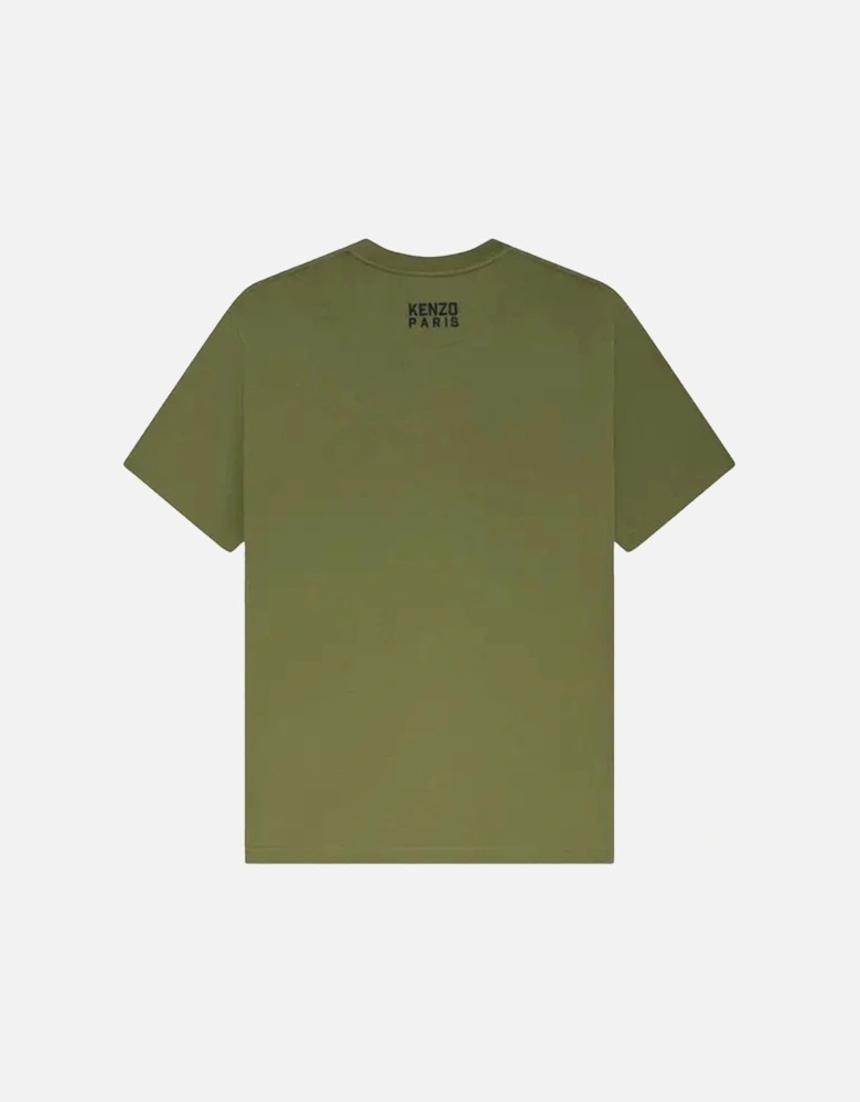 Happy Tiger Embroidered Classic T-shirt Green