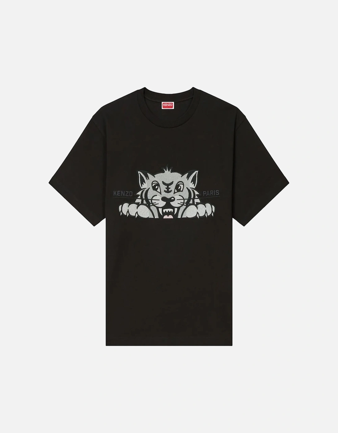 Happy Tiger Embroidered Oversize T-shirt Black, 5 of 4