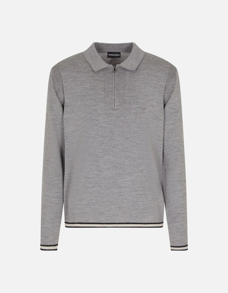 KNITTED ZIP POLO