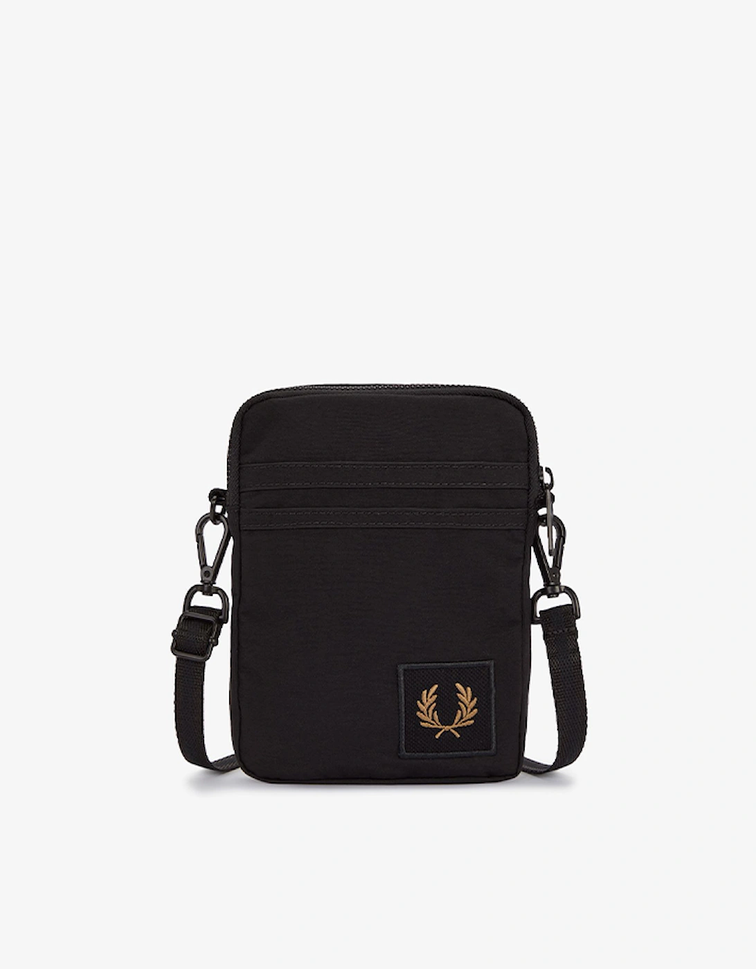 Fred Perry Unisex Black Nylon Badge Small Side Bag