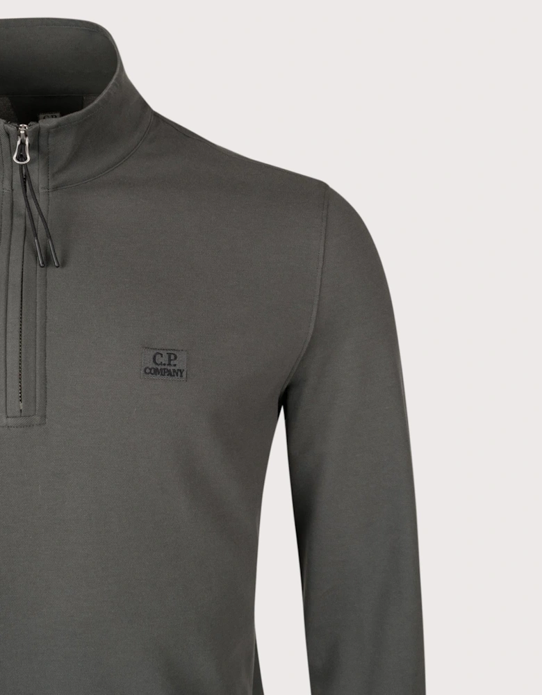 Stretch Piqué Quarter Zip Polo Shirt