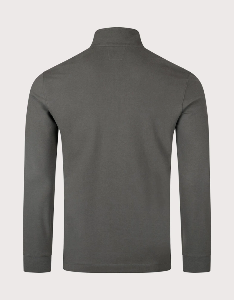 Stretch Piqué Quarter Zip Polo Shirt