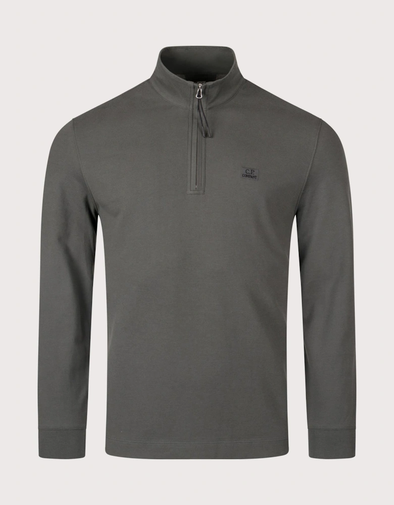 Stretch Piqué Quarter Zip Polo Shirt