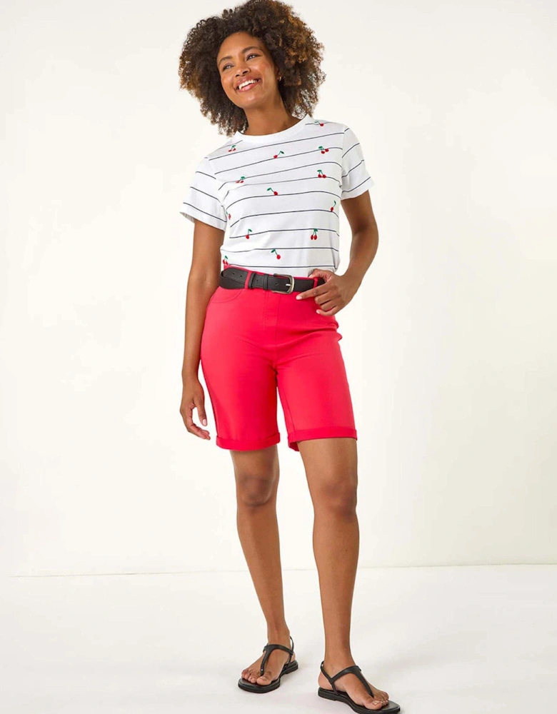 Turn Up Stretch Shorts - Pink
