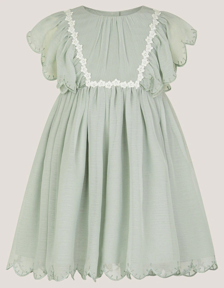 Baby Girls Summer Crochet Floaty Dress - Sage