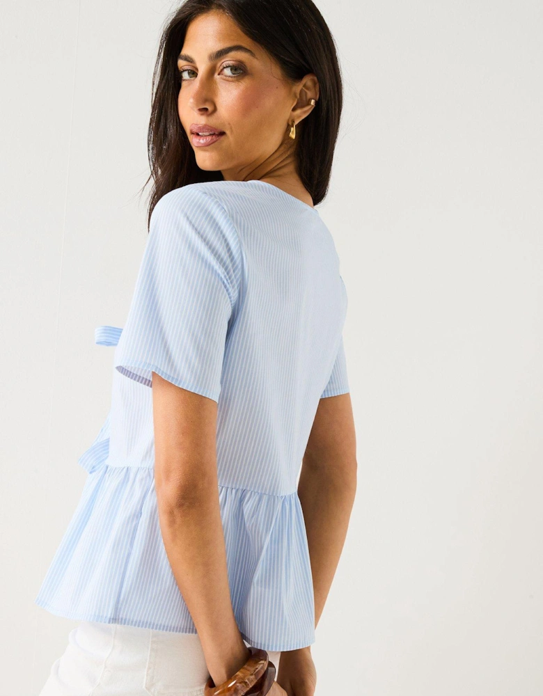 Mio Short Sleeve String Top - Multi