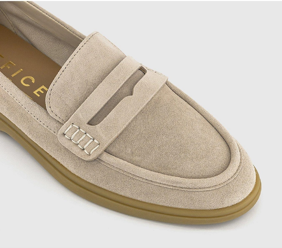 Suede White Sole Loafer - Taupe