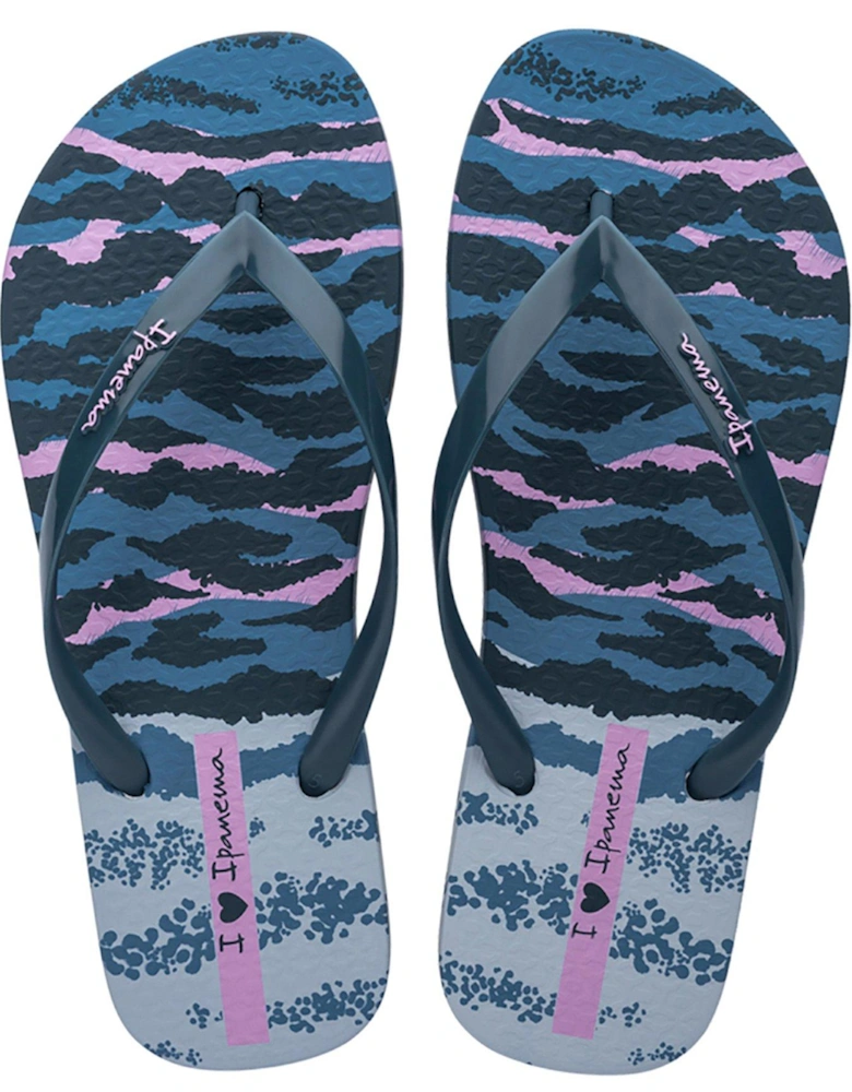 Animal Print Flip-flop - Blue