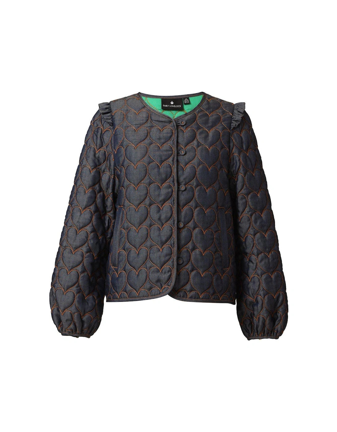 Brenda Heart Print Denim Jacket