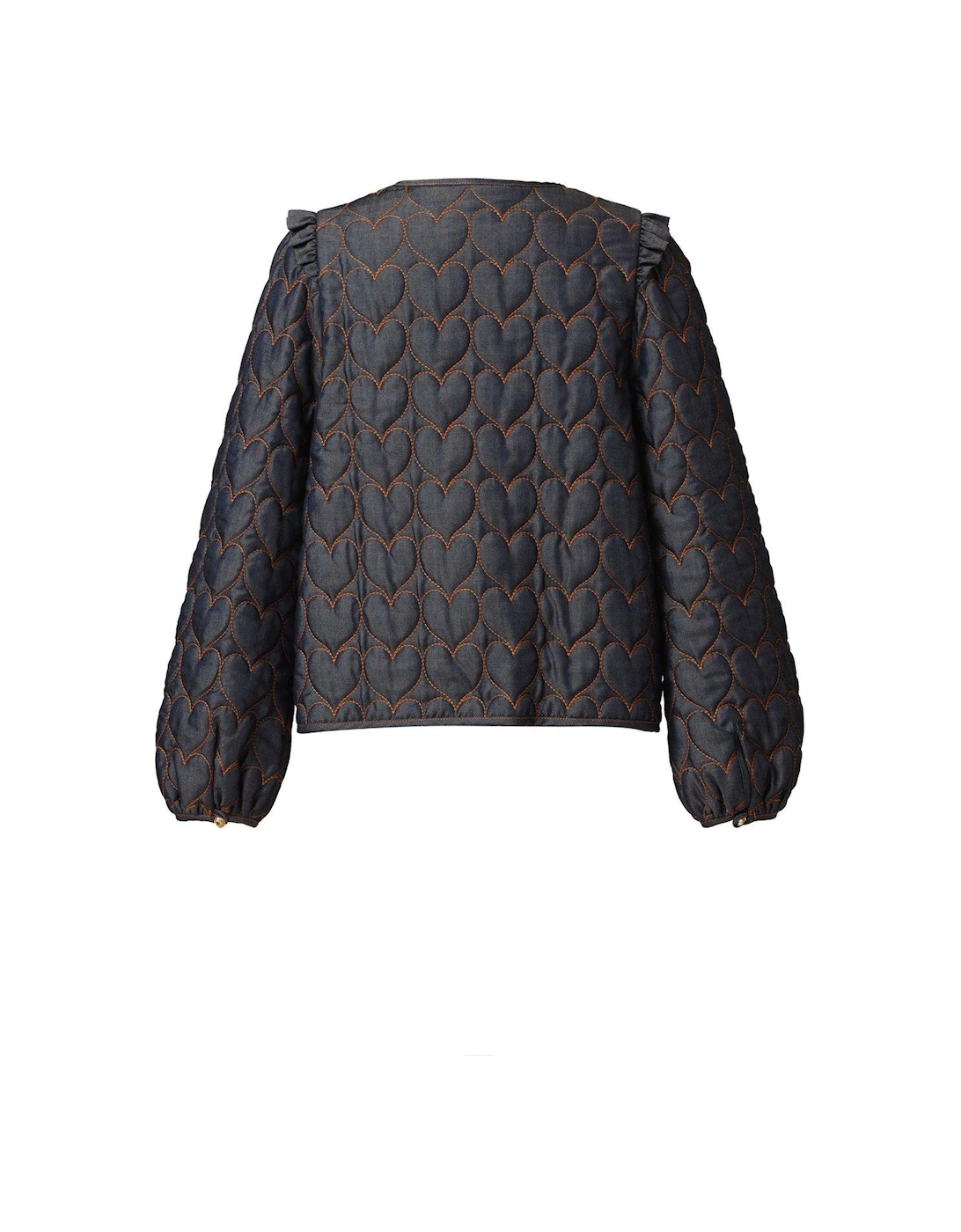 Brenda Heart Print Denim Jacket
