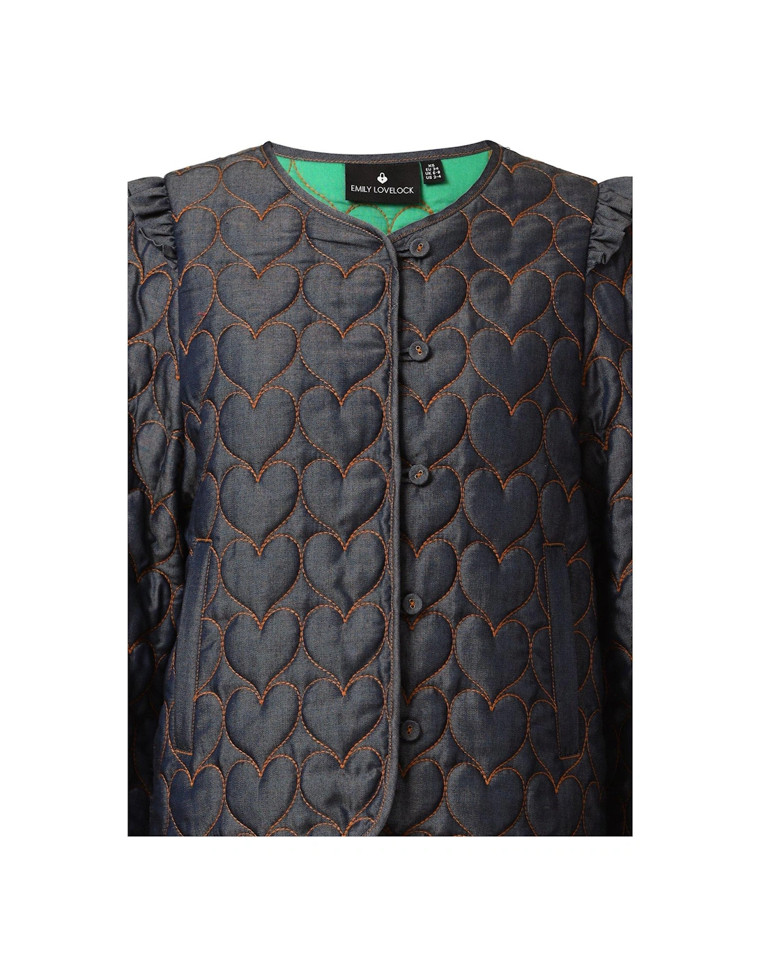 Brenda Heart Print Denim Jacket