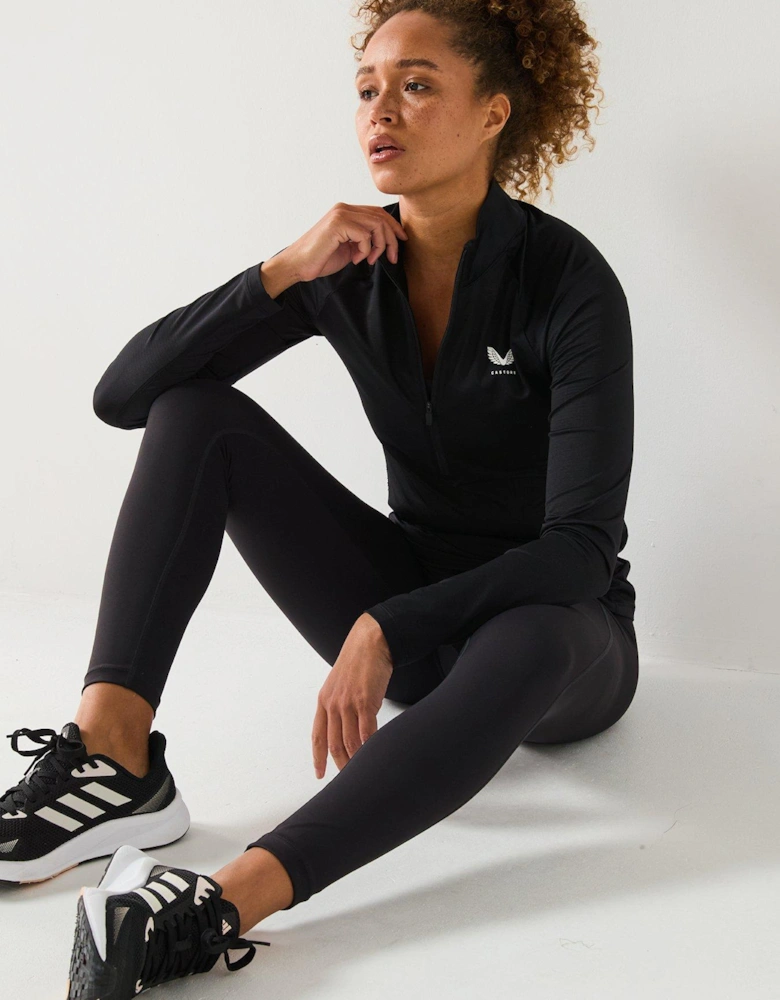Women's Training Adapt 1/2 Zip Long Sleeve Top - White Reflective/Black