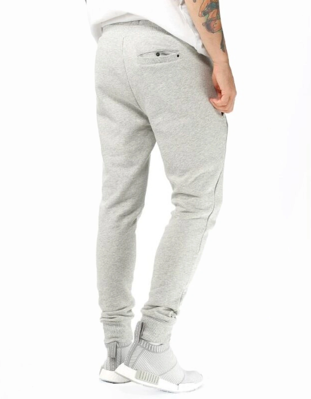Mens Fleece Jogging Bottom Zipped Pockets Tapered Leg Gym Joggers