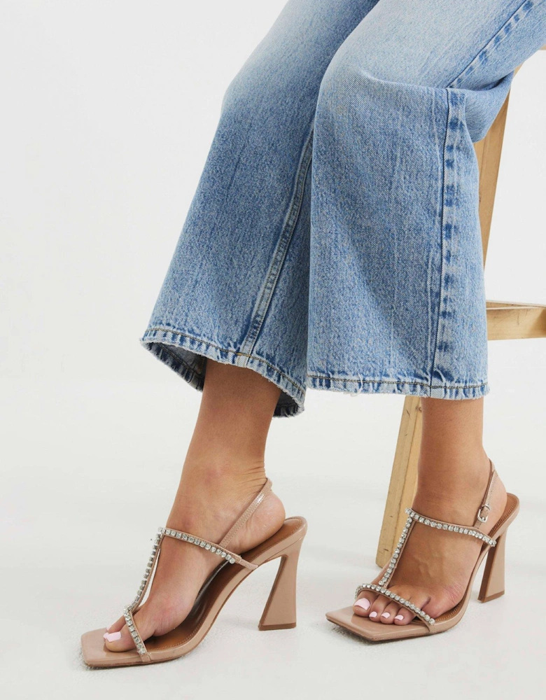 Diamante T Bar Heel - Light Pink