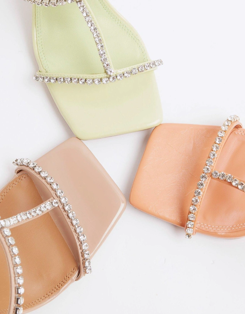 Diamante T Bar Heel - Light Pink