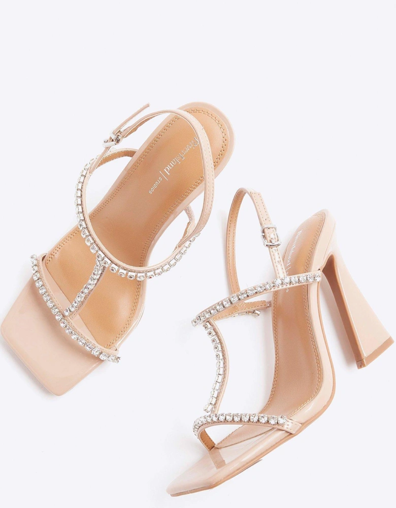 Diamante T Bar Heel - Light Pink