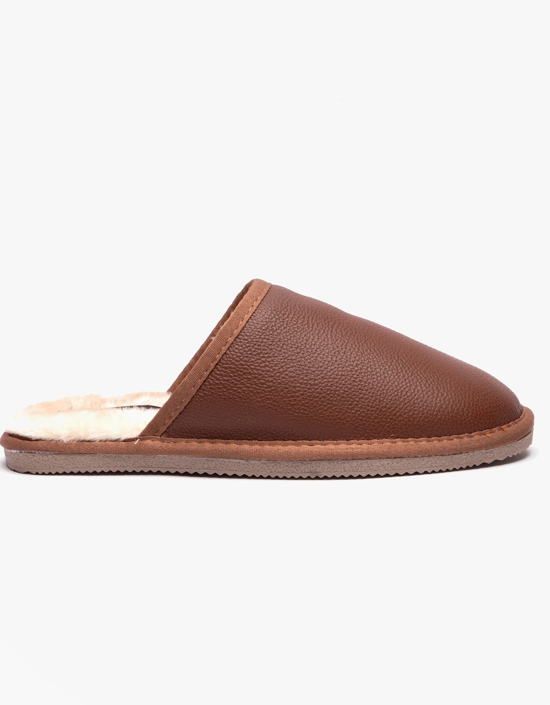 COADY LEATHER SLIPPER Classic Mens Slippers Tan, 6 of 5