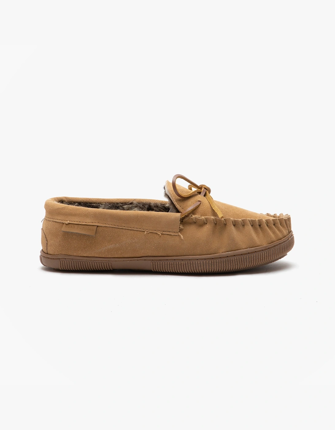 Hush Puppies Men's Hush Puppies ACE Mens Suede Moccasin Slippers Tan - Brown