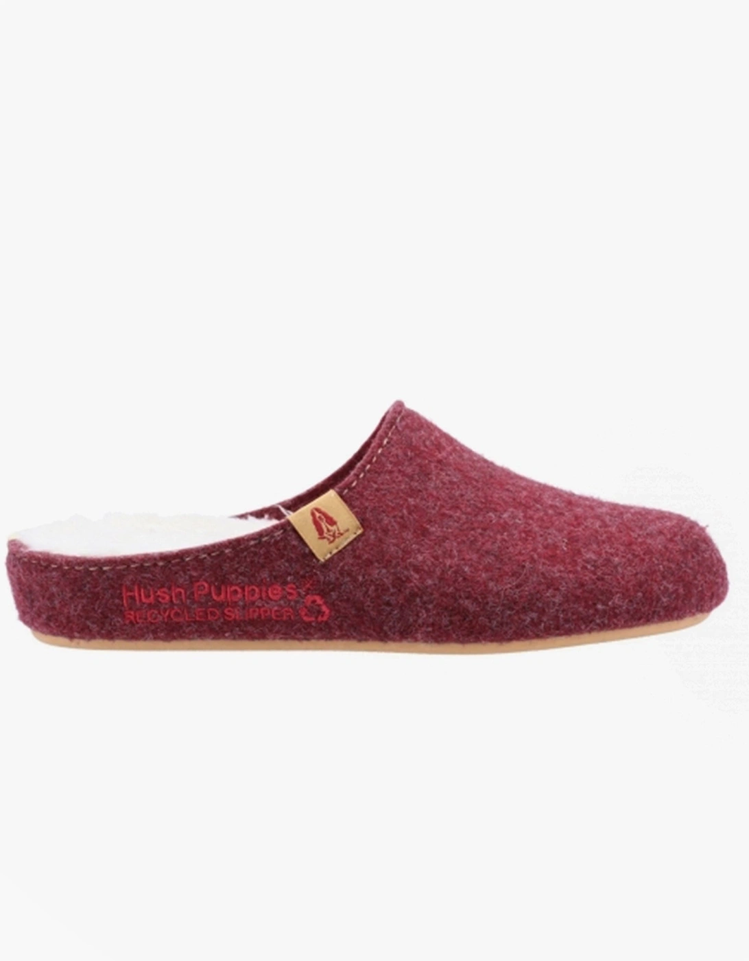 THE GOOD SLIPPER Womens Recycled Mule Slippers Dark Red, 6 of 5
