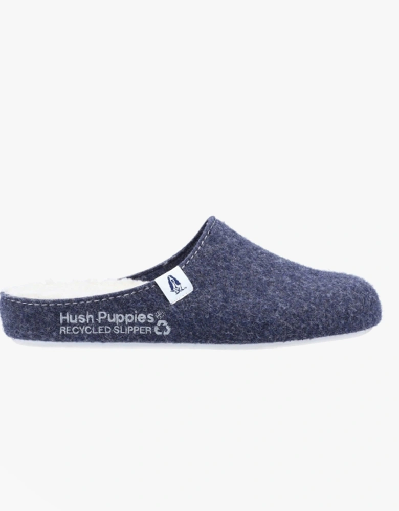 THE GOOD SLIPPER Womens Recycled Mule Slippers Navy
