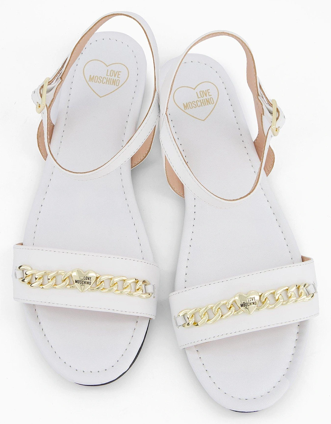 Leather Flat Sandal - White