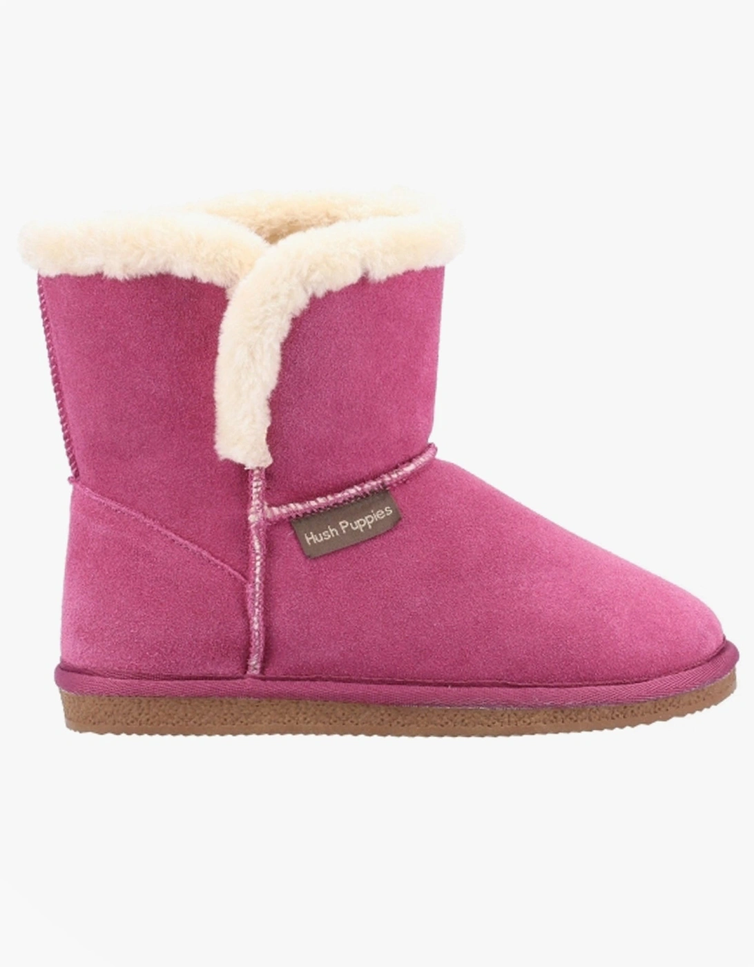 Hush Puppies Women's Hush Puppies ASHLEIGH Womens Suede Boot Slippers Rose - Red