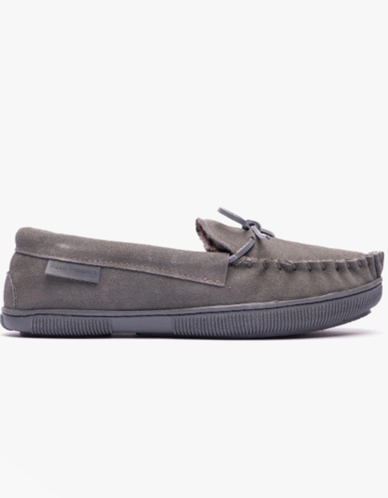 ACE Mens Suede Slippers Grey