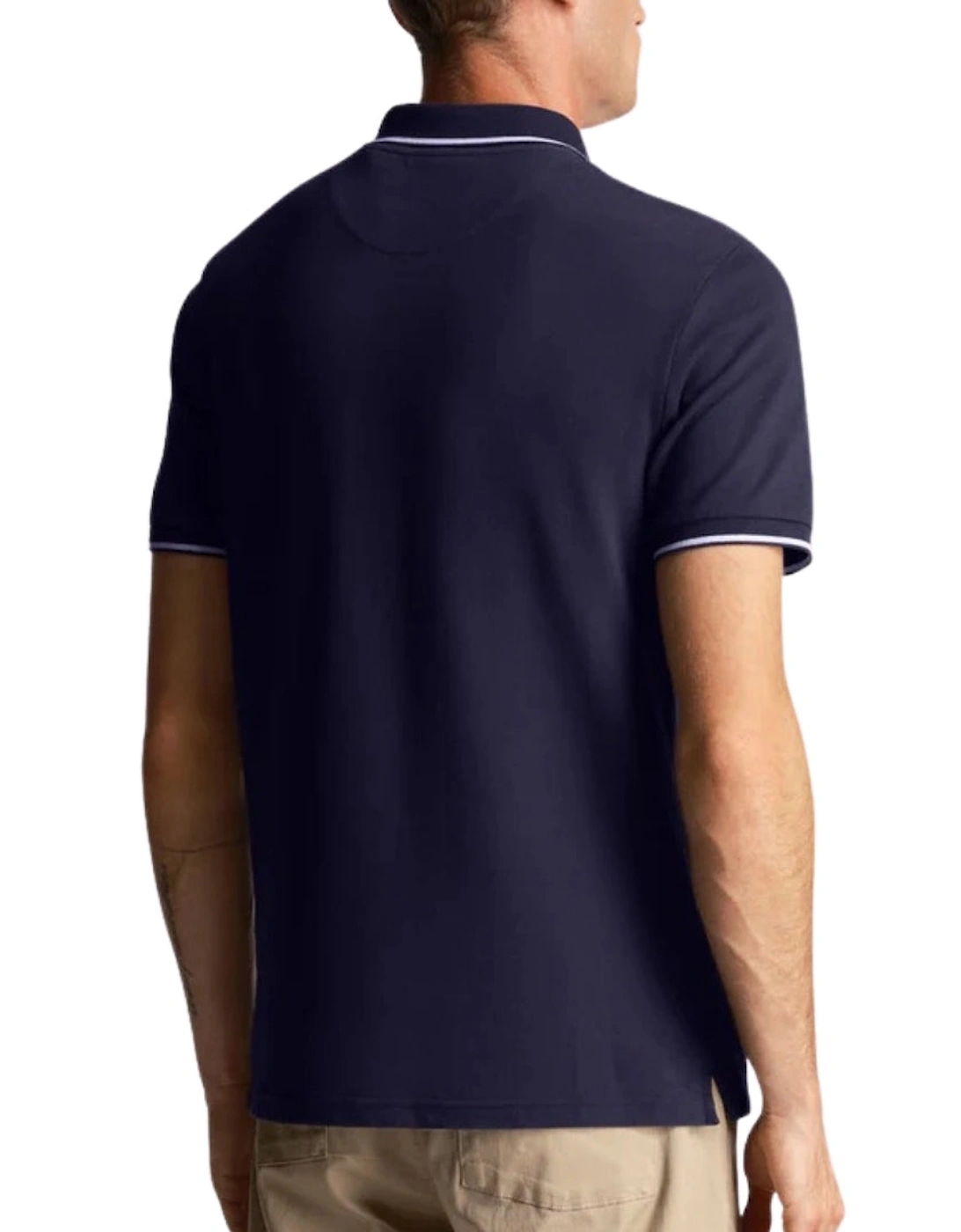Lyle & Scott Navy Blue Co-ordinate Print Logo Short Sleeved Polo Shirts