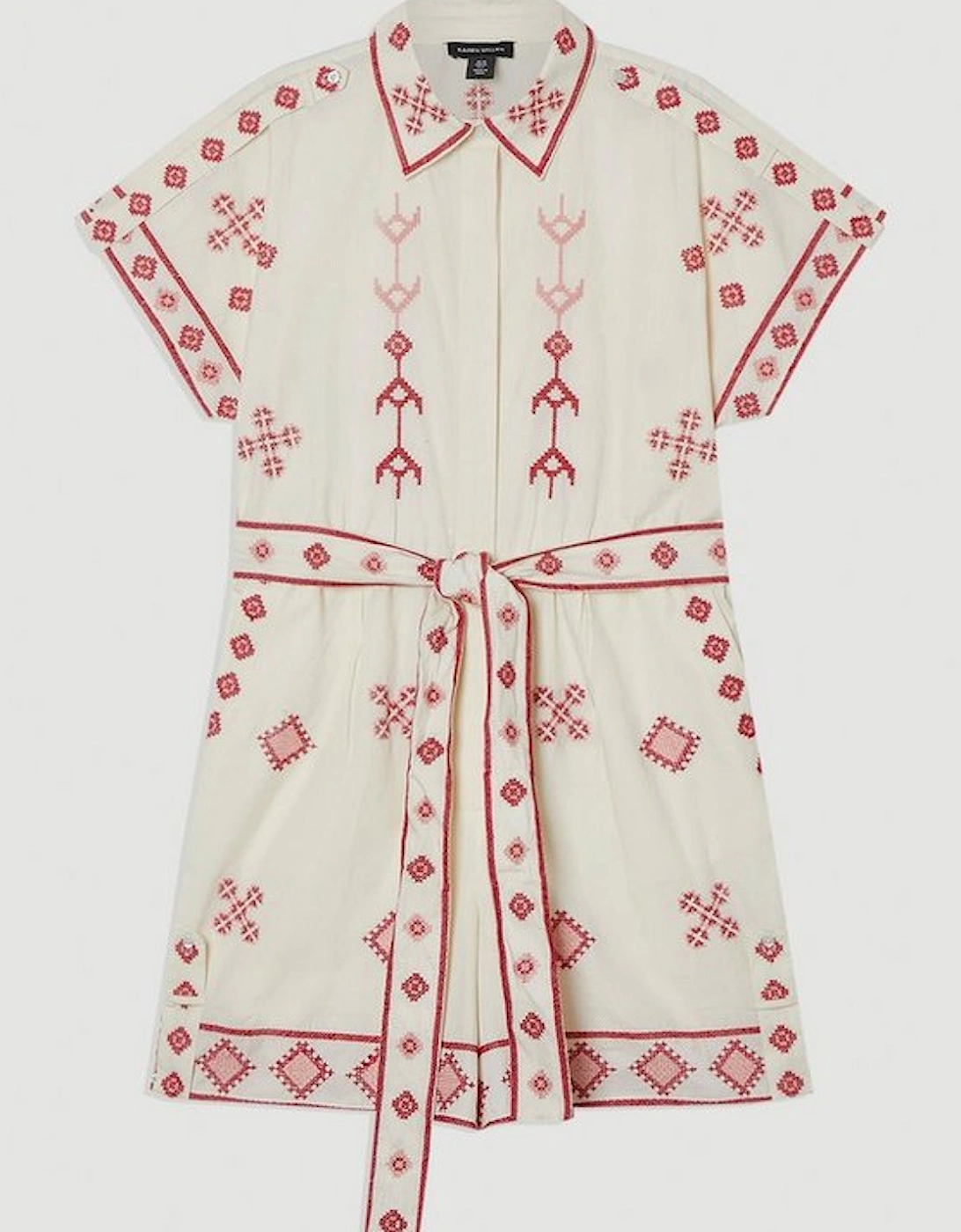 Cotton Embroidered Woven Playsuit