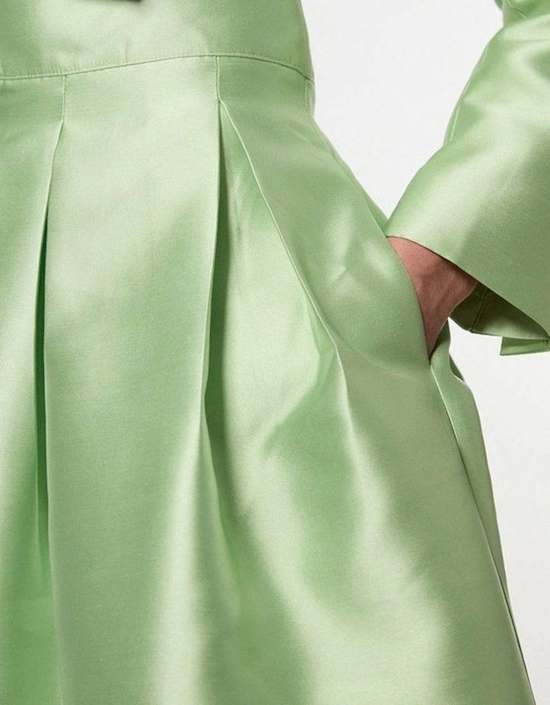 Twill Woven Prom Maxi Skirt