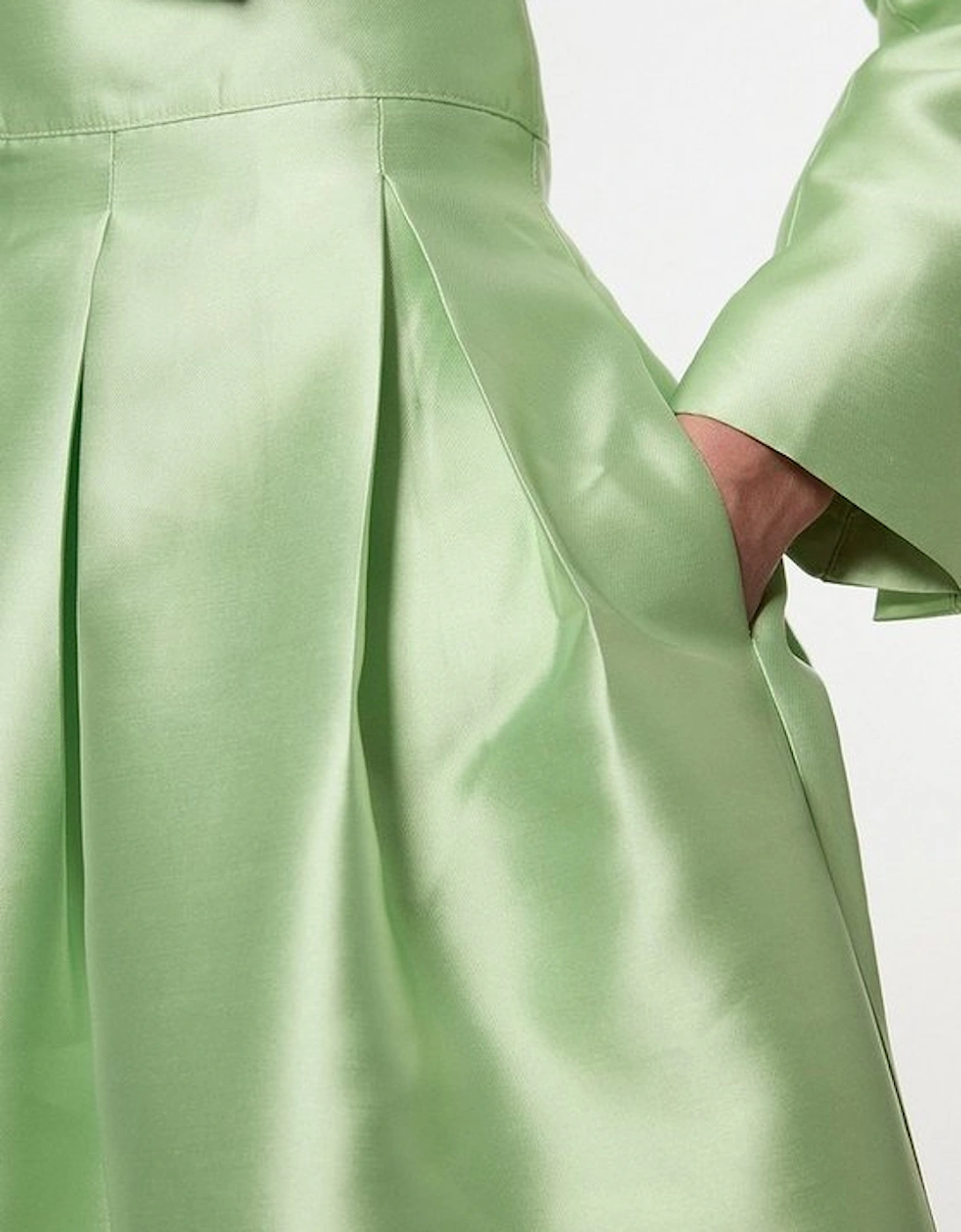 Twill Woven Prom Maxi Skirt