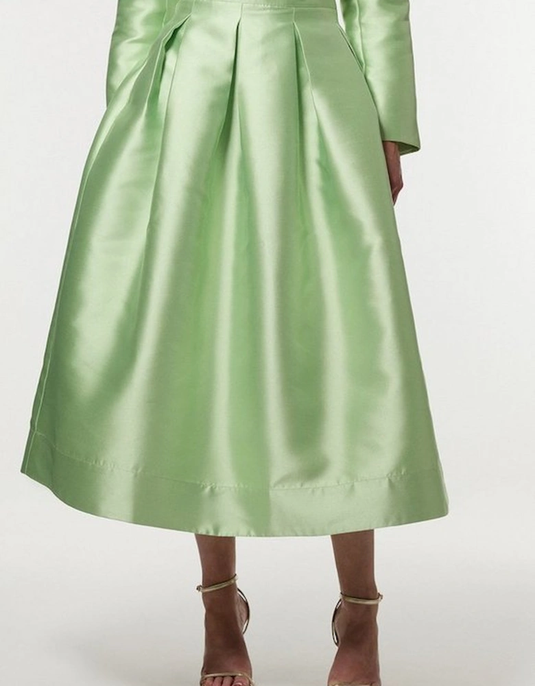 Twill Woven Prom Maxi Skirt