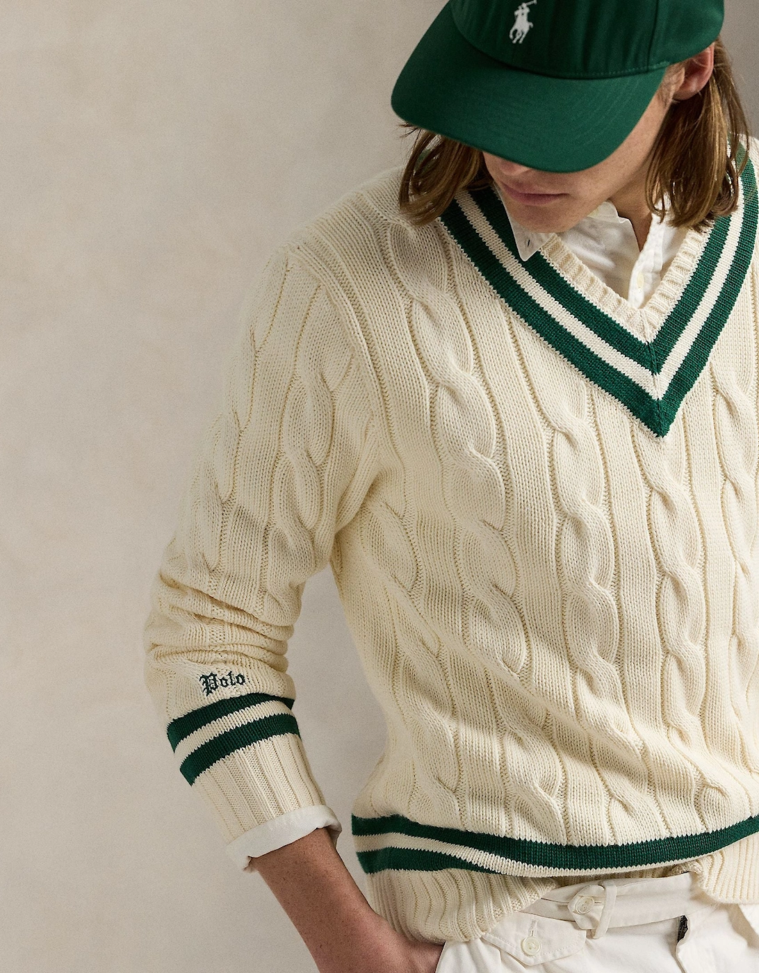 Ralph Lauren Iconic Cricket Sweater - Cricket Cream/New forest