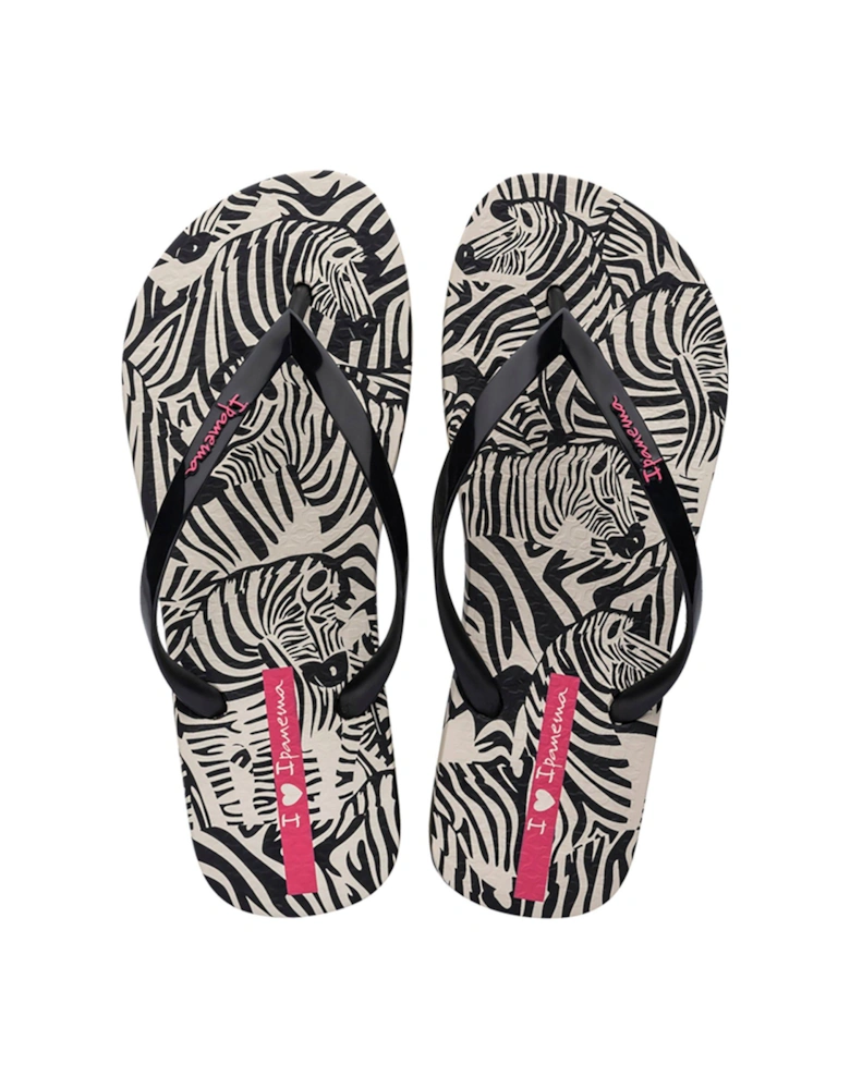 Zebra Print Flip-flop - Beige