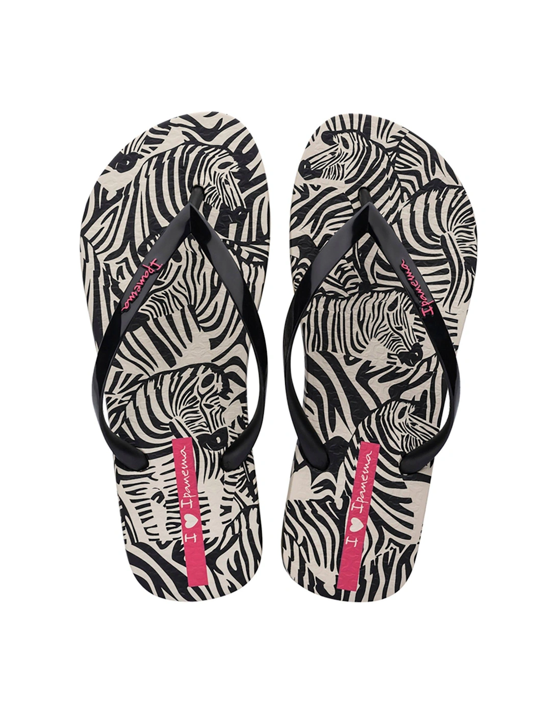 Zebra Print Flip-flop - Beige
