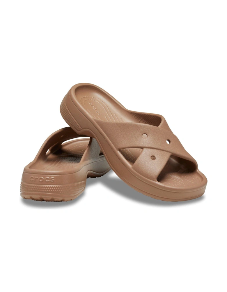 Classic Cross Strap Sandal - Brown