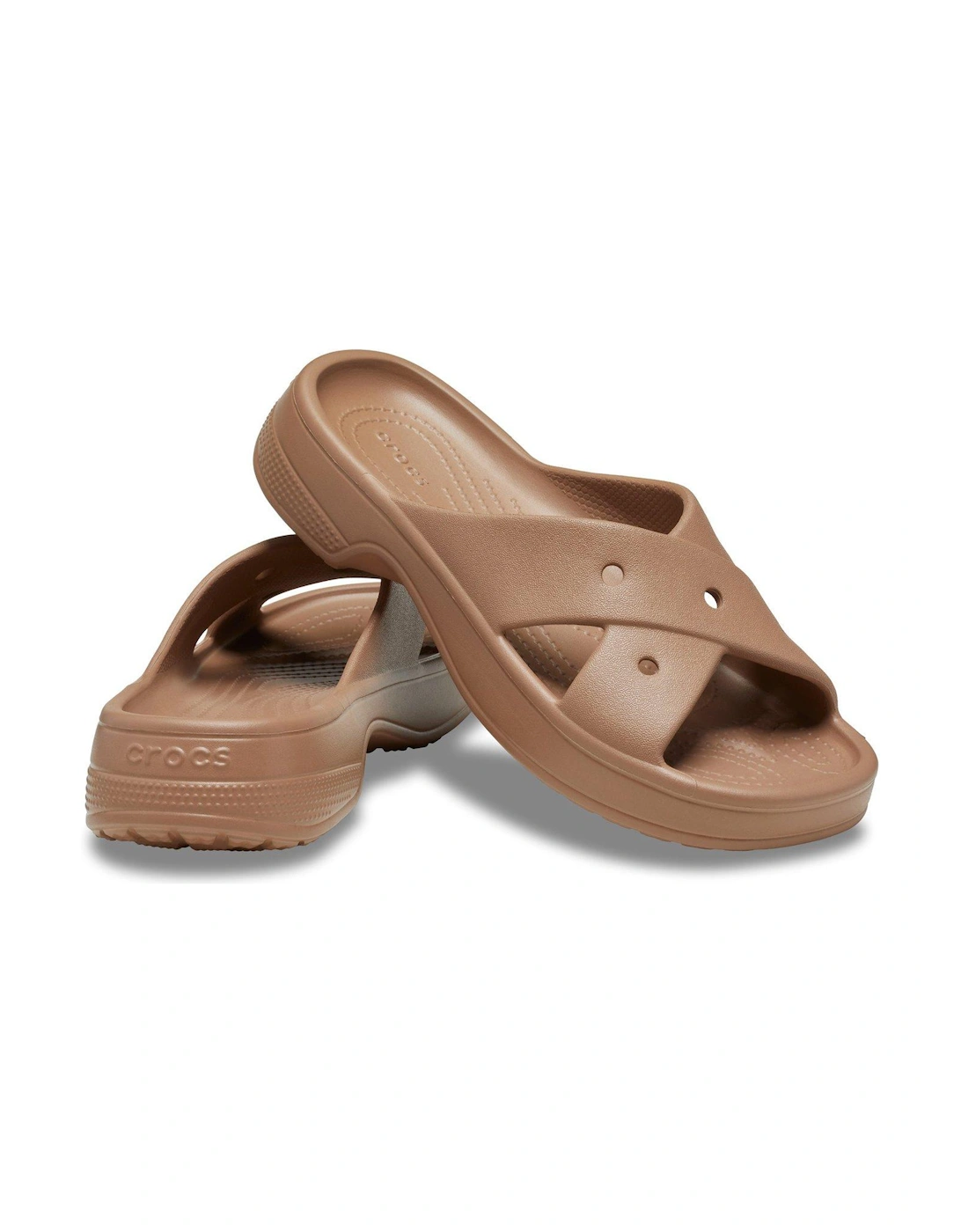 Classic Cross Strap Sandal - Brown