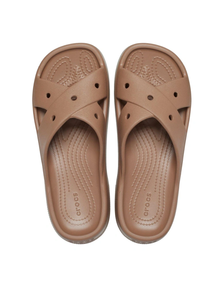 Classic Cross Strap Sandal - Brown
