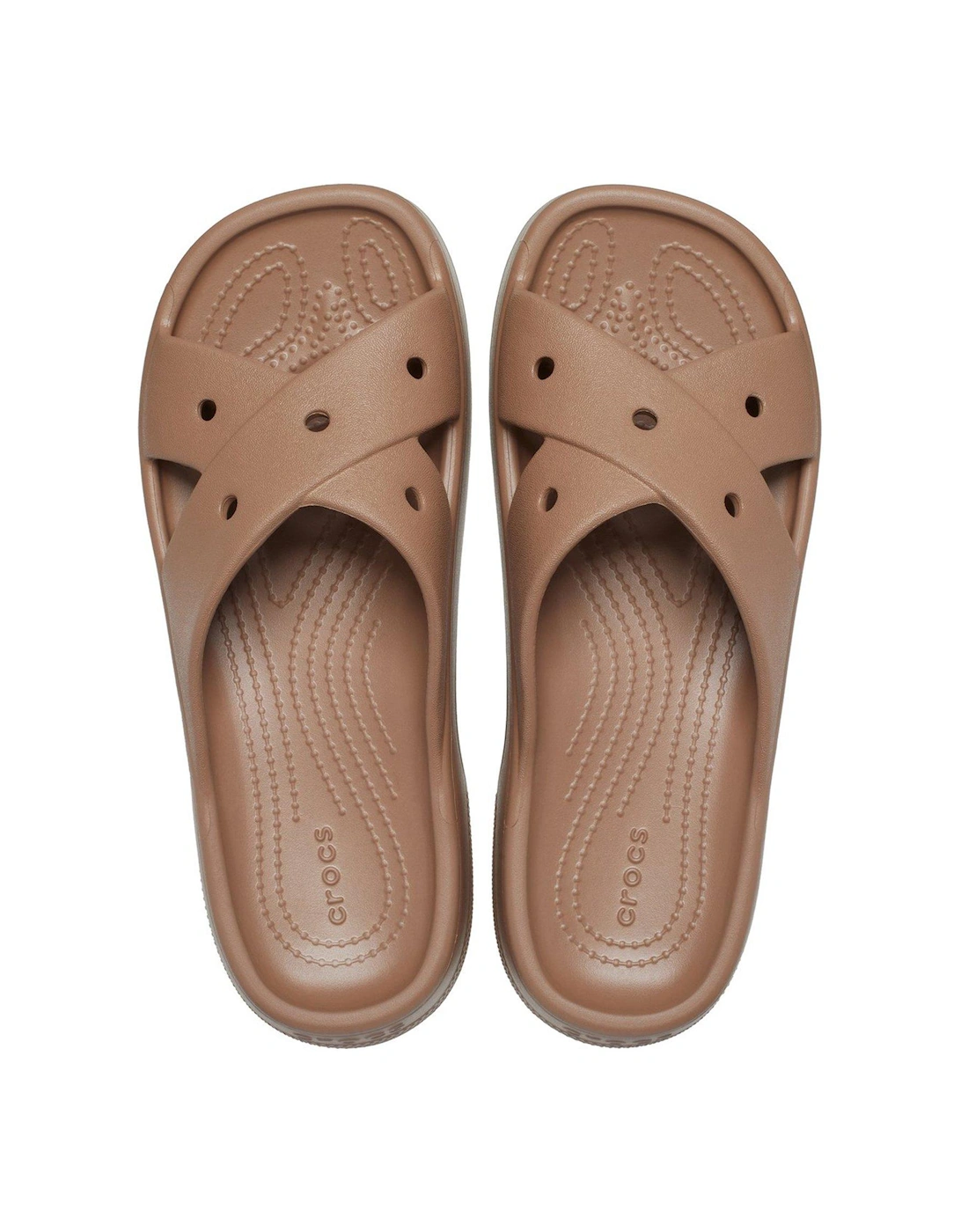 Classic Cross Strap Sandal - Brown
