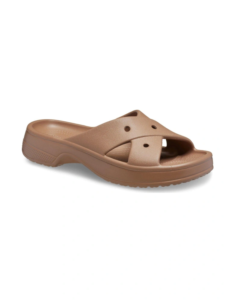 Classic Cross Strap Sandal - Brown