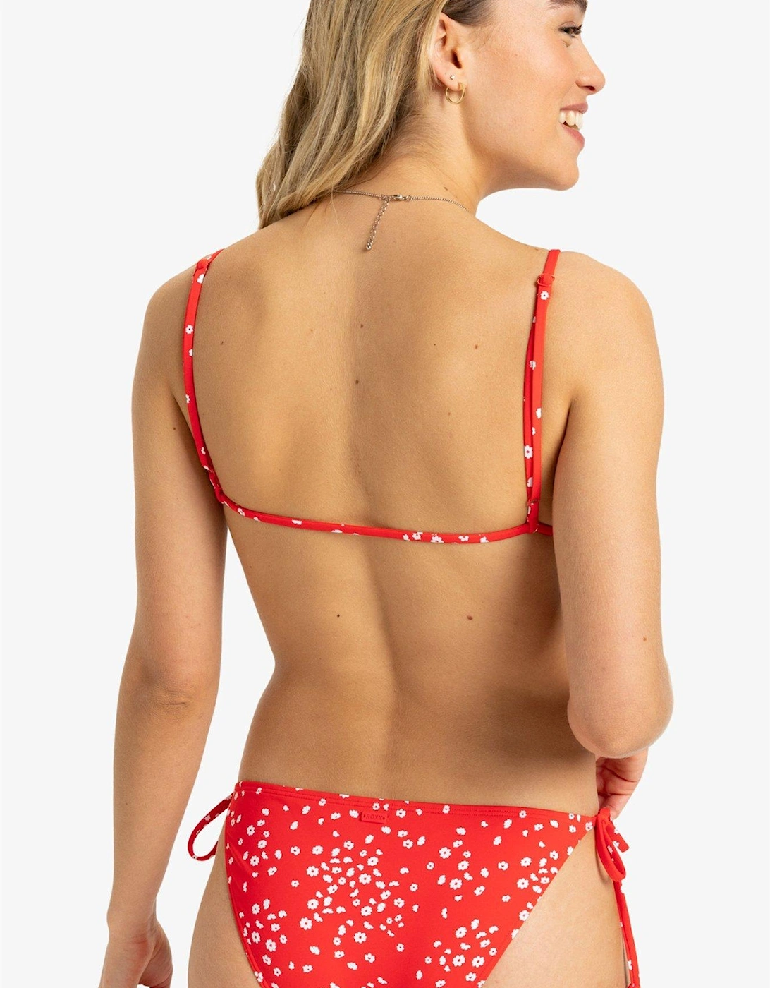 Womens Beach Classics Strappy Triangle Separate Top Swimsuit - Red