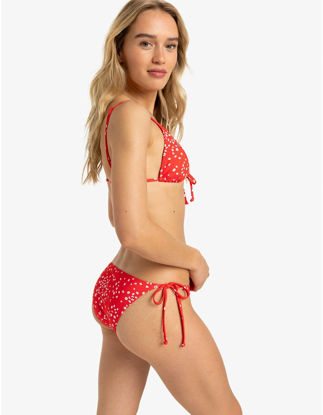 Womens Beach Classics Strappy Triangle Separate Top Swimsuit - Red