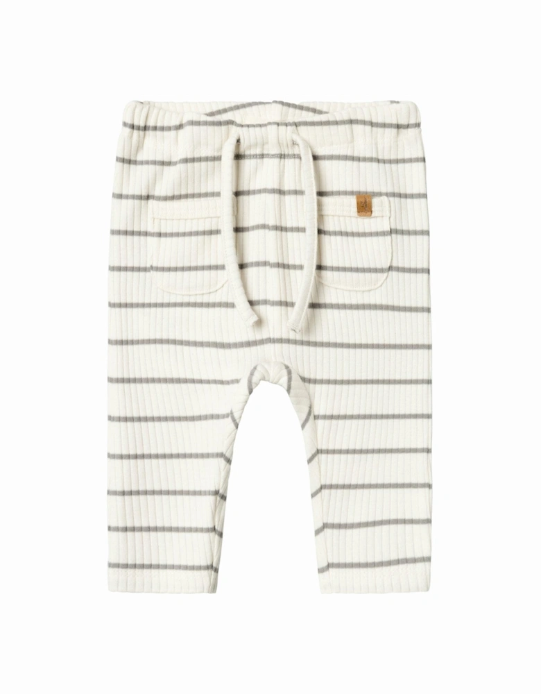 Baby Boys Striped Leggings - Coconut Milk