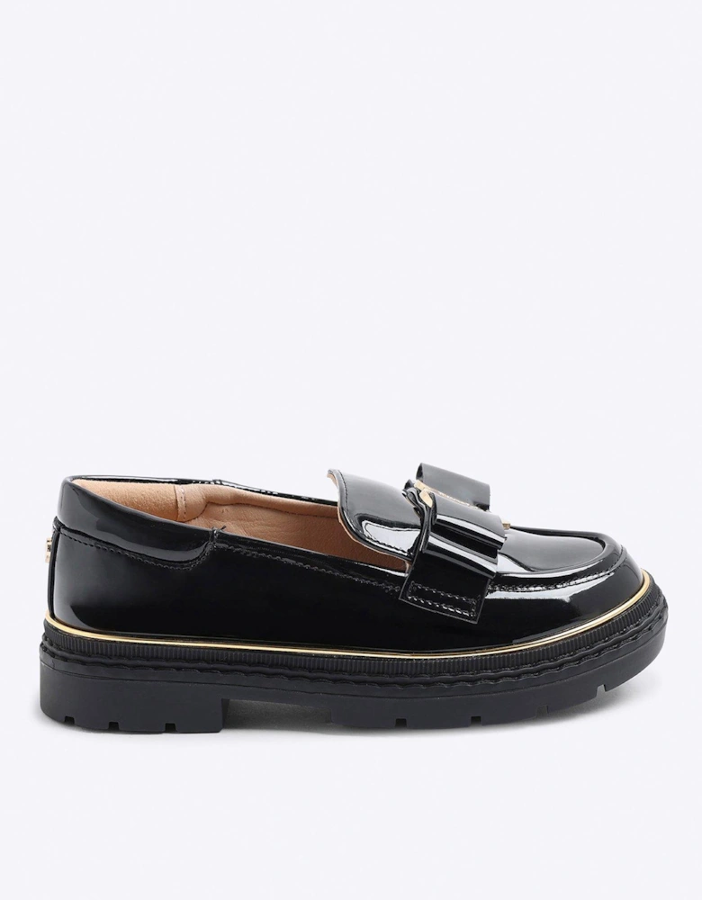Older Girls Bow Loafers - Black