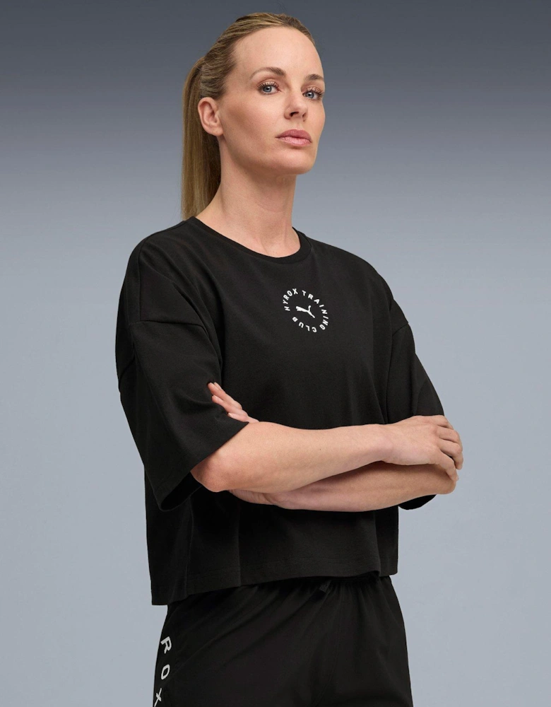 Womens X Hyrox Cropped Lifestyle T-Shirt - Black